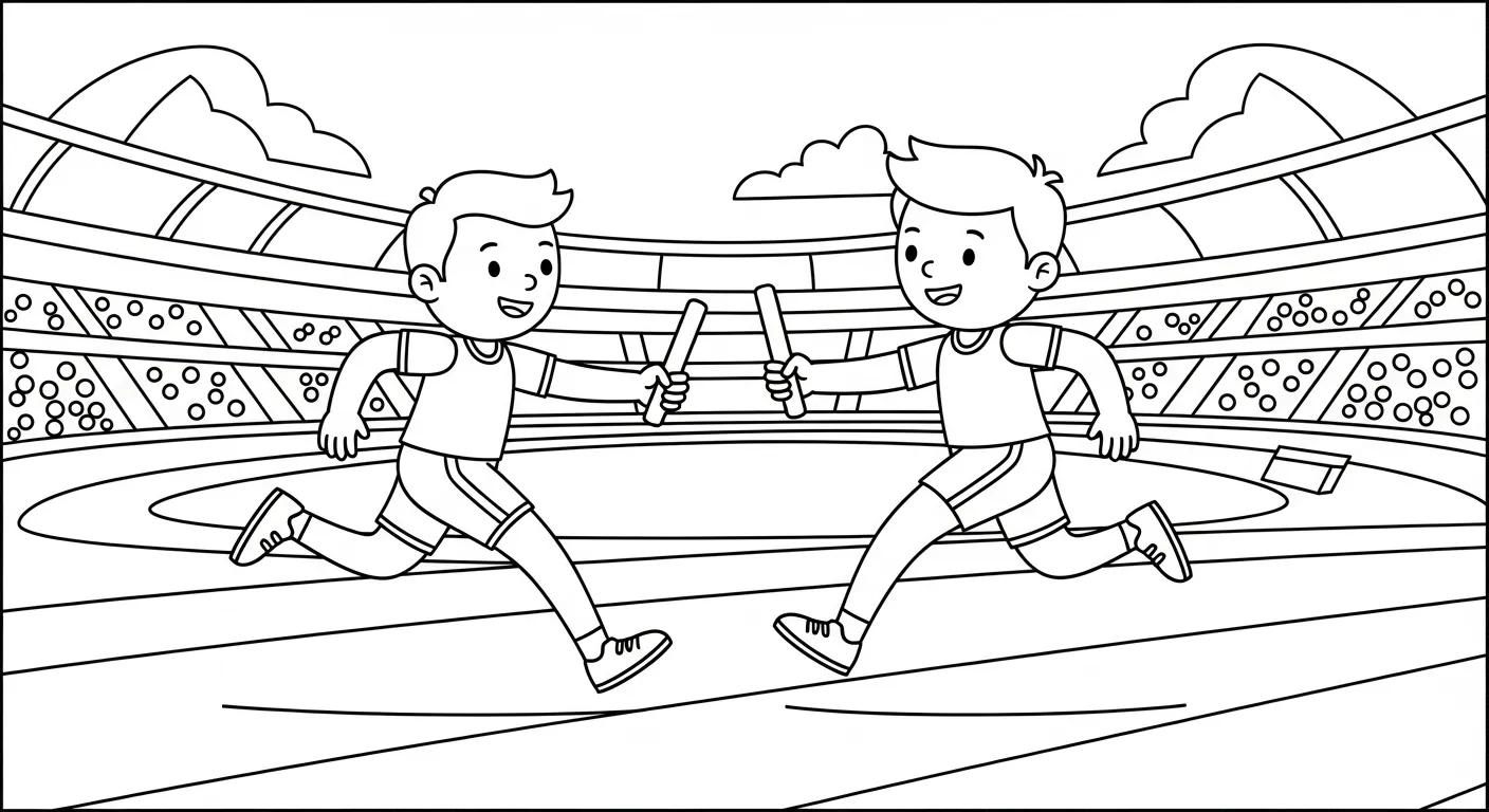 coloriage Stade pour enfant de 7 ans