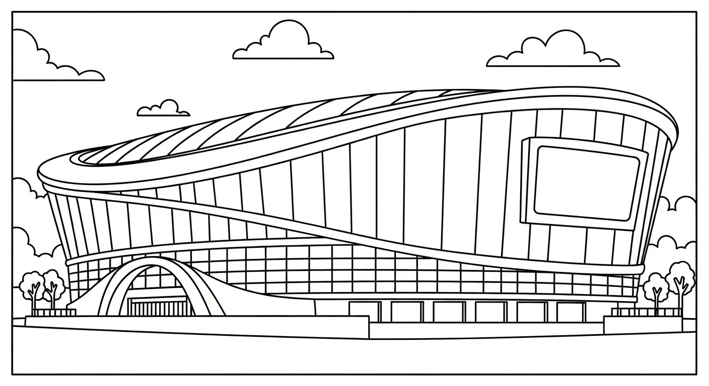 coloriage Stade à imprimer pour enfant de 2 ans