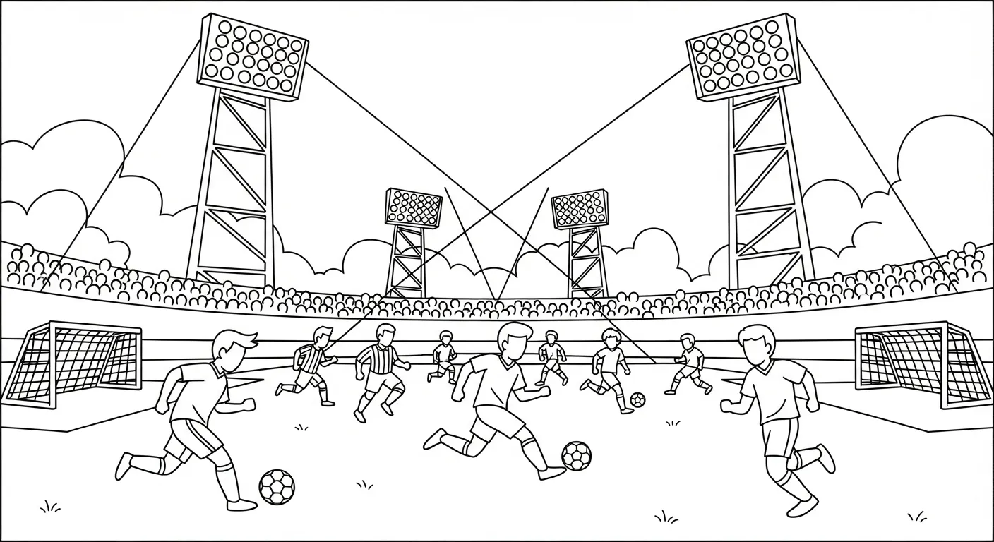 coloriage Stade pour enfants