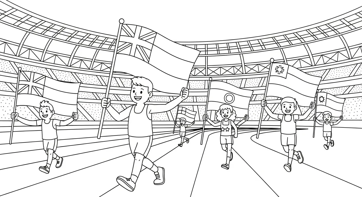 coloriage Stade pour enfants a imprimer gratuit