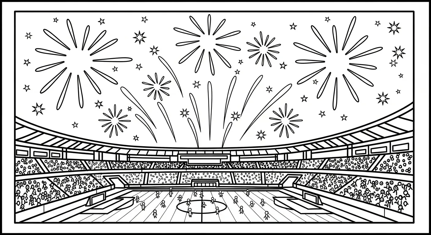 coloriage Stade pour enfants 1