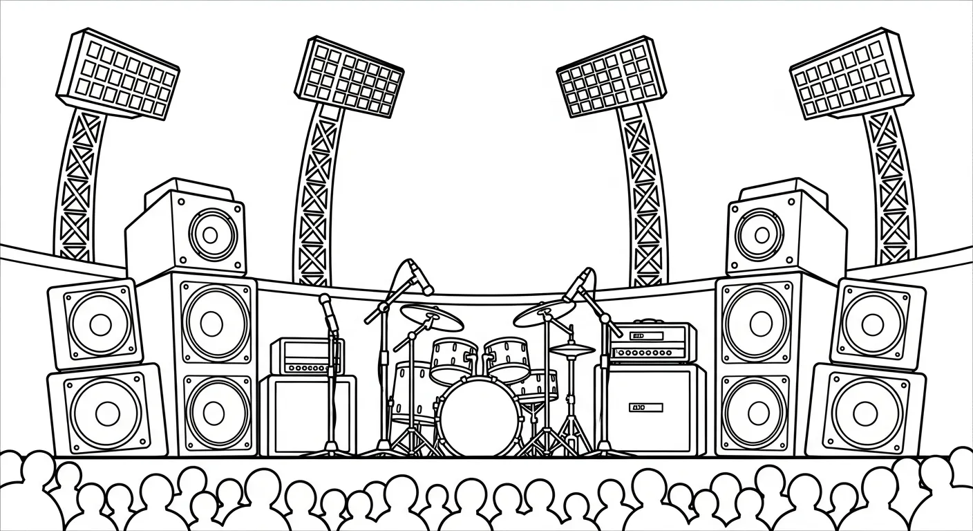 imprimer coloriage Stade gratuit