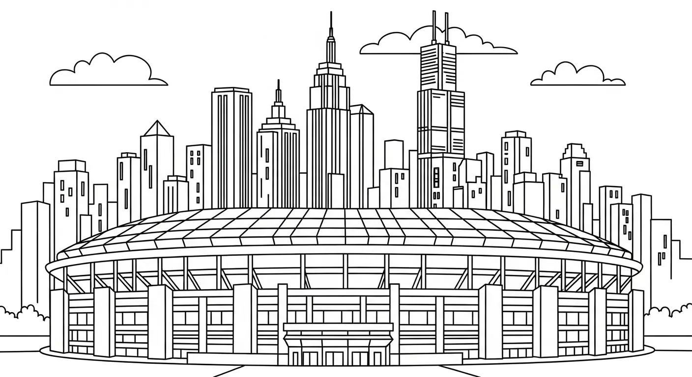 coloriage Stade a imprimer gratuitement 1