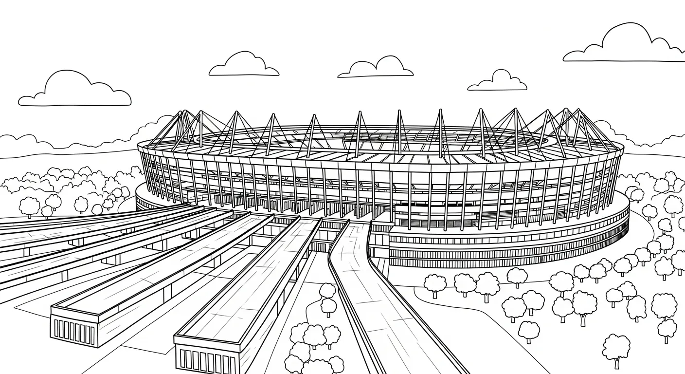 coloriage Stade à imprimer pdf gratuit 2