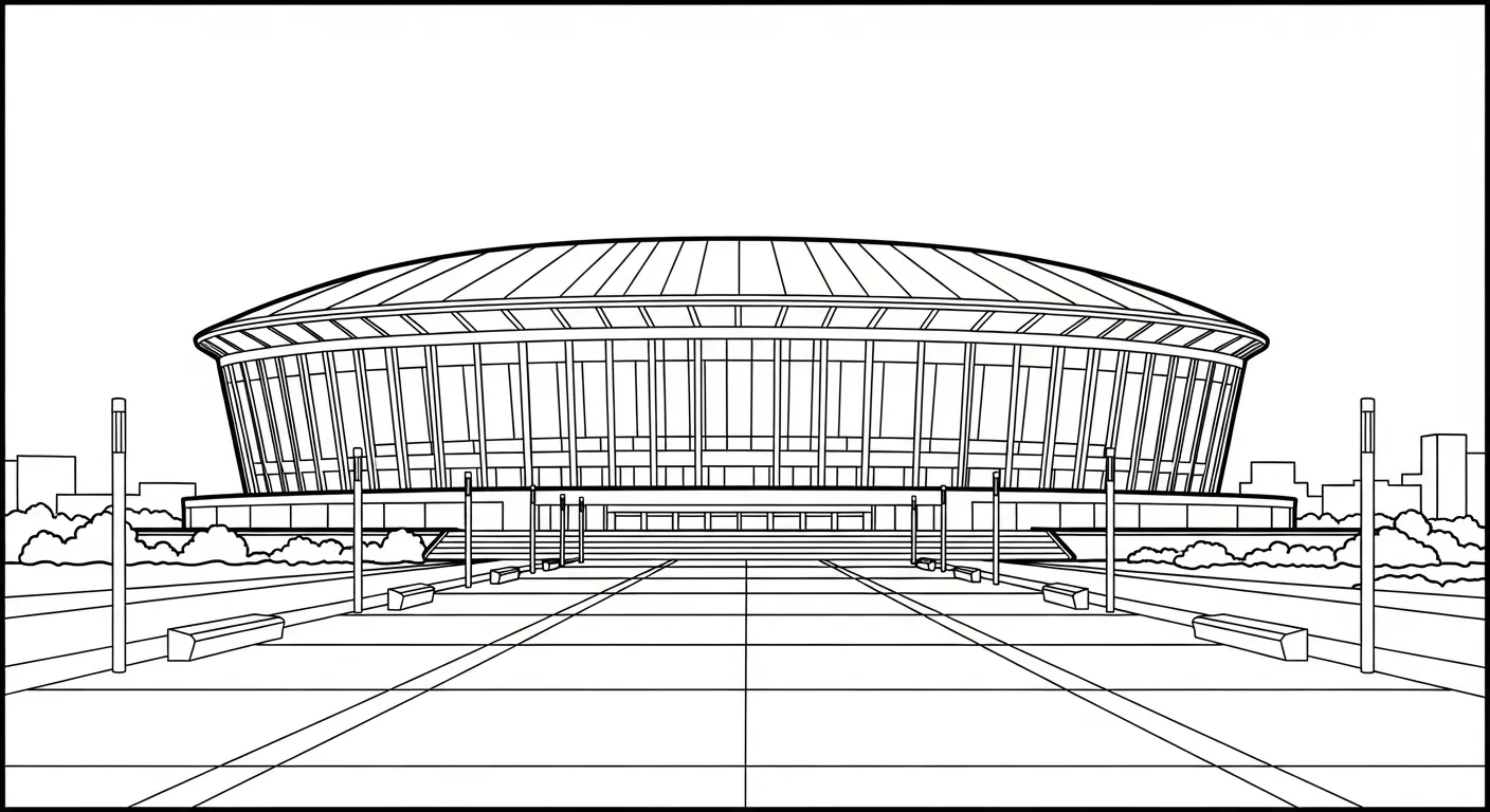 coloriage Stade à imprimer gratuitement 1