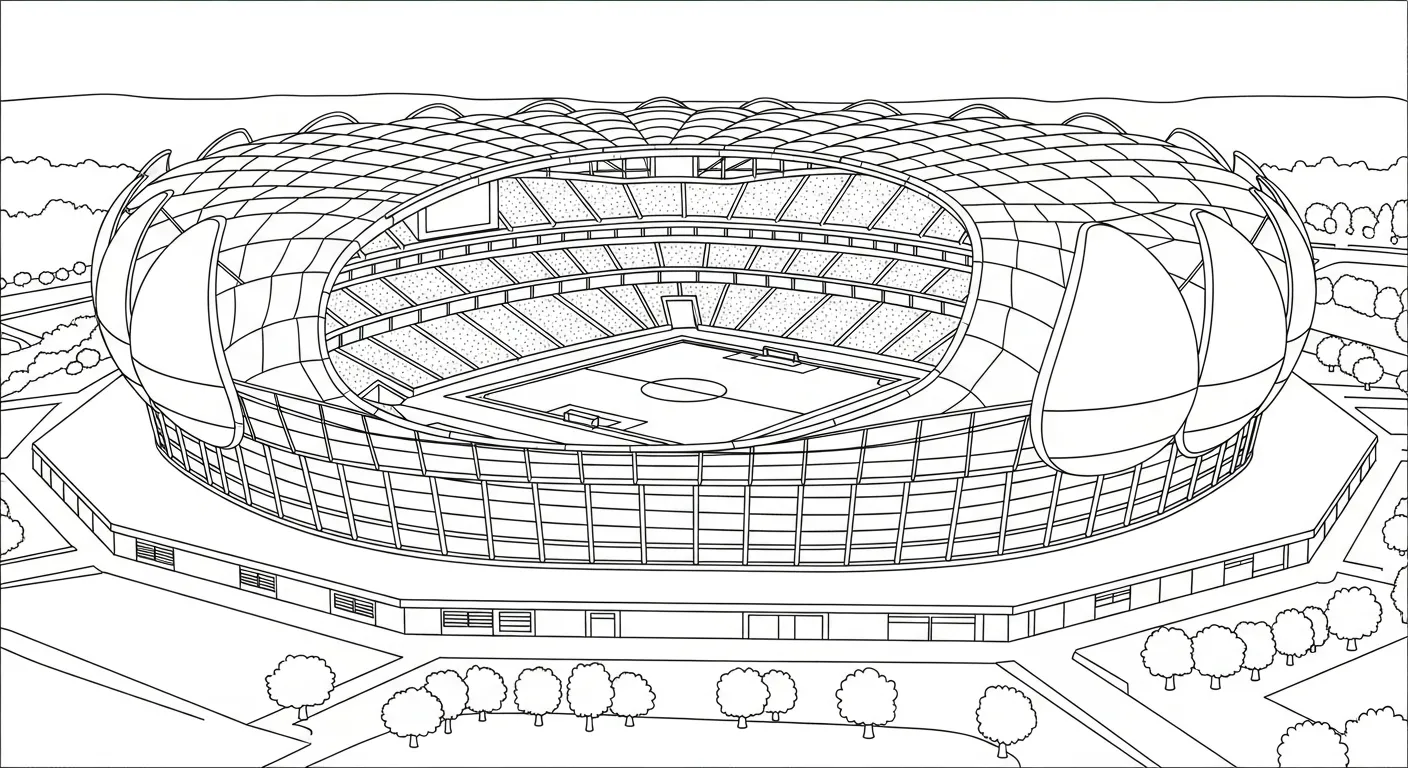 coloriage Stade de pour enfants