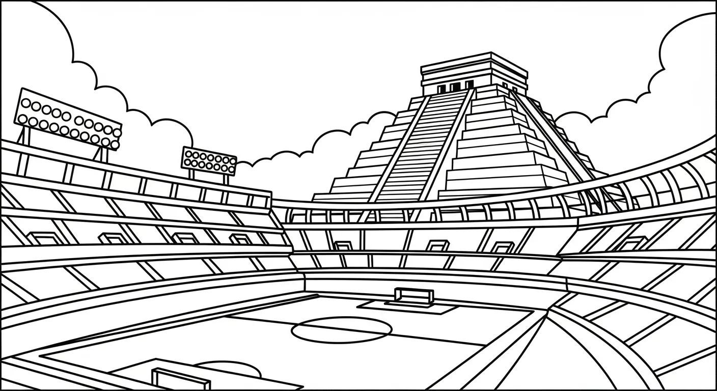 coloriage Stade a dessiner en ligne