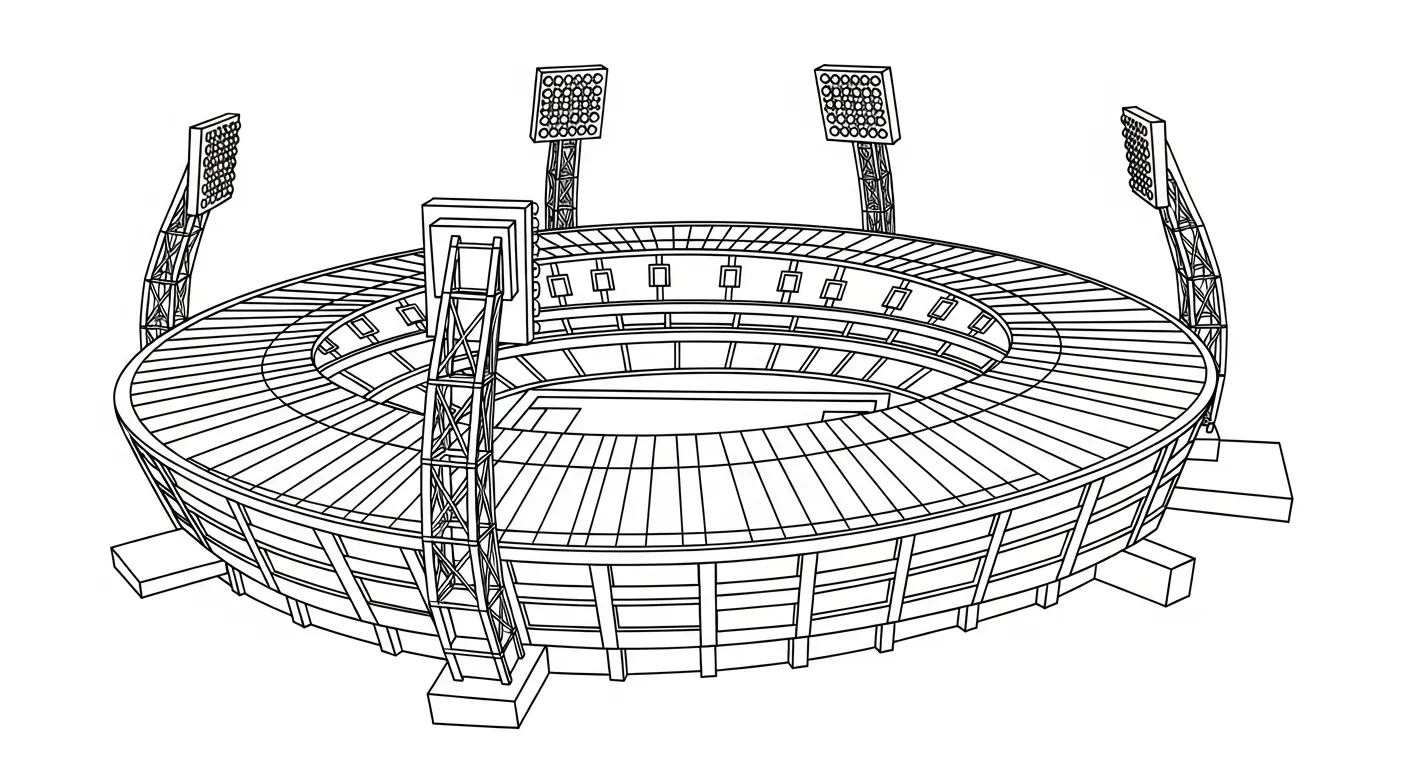 coloriage Stade gratuit à imprimer