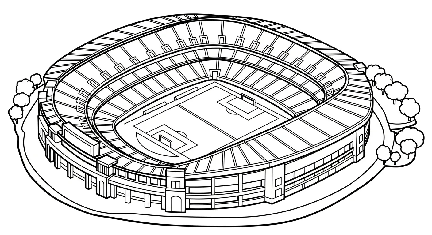 imprimer coloriage Stade pour enfant