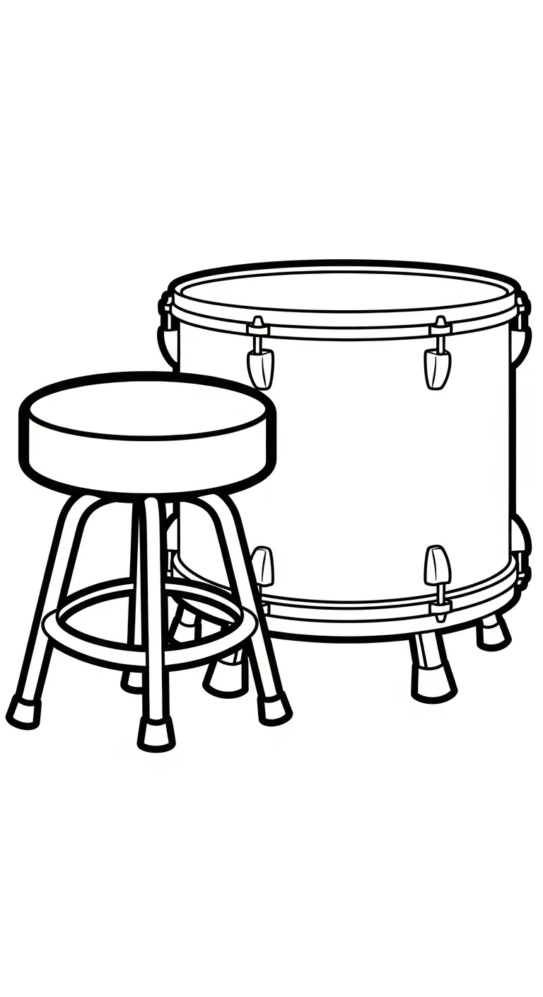 coloriage Tambour à imprimer pour enfant de 3 ans