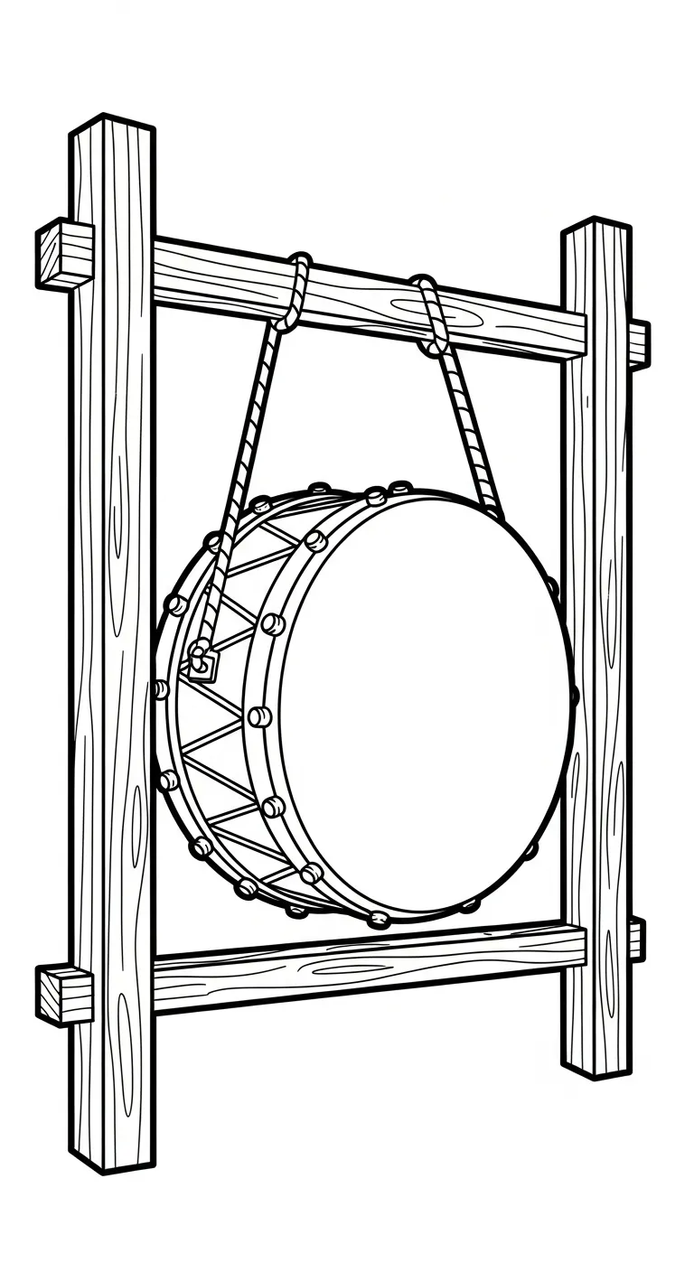 coloriage Tambour à imprimer kawaii