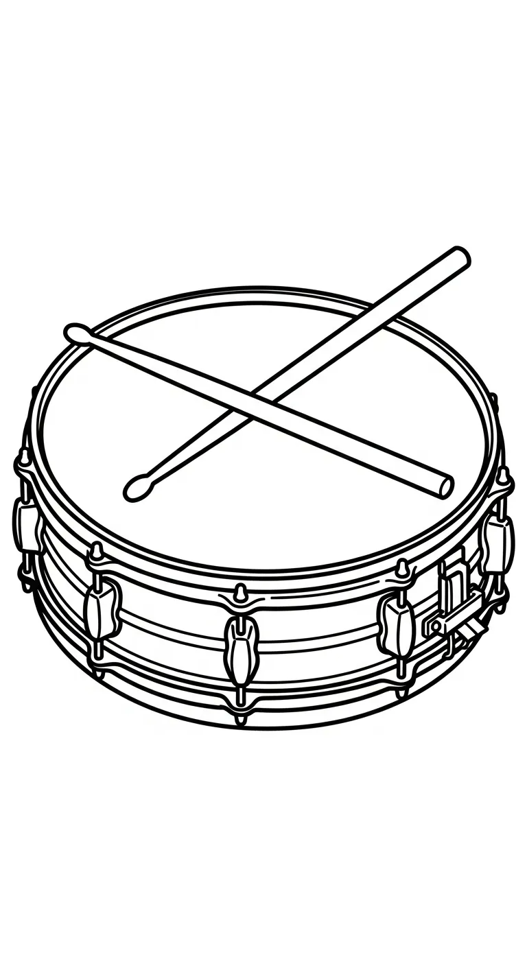 coloriage Tambour à imprimer pour enfant de 4 ans