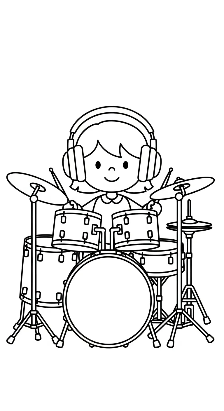 coloriage Tambour pour enfant à imprimer
