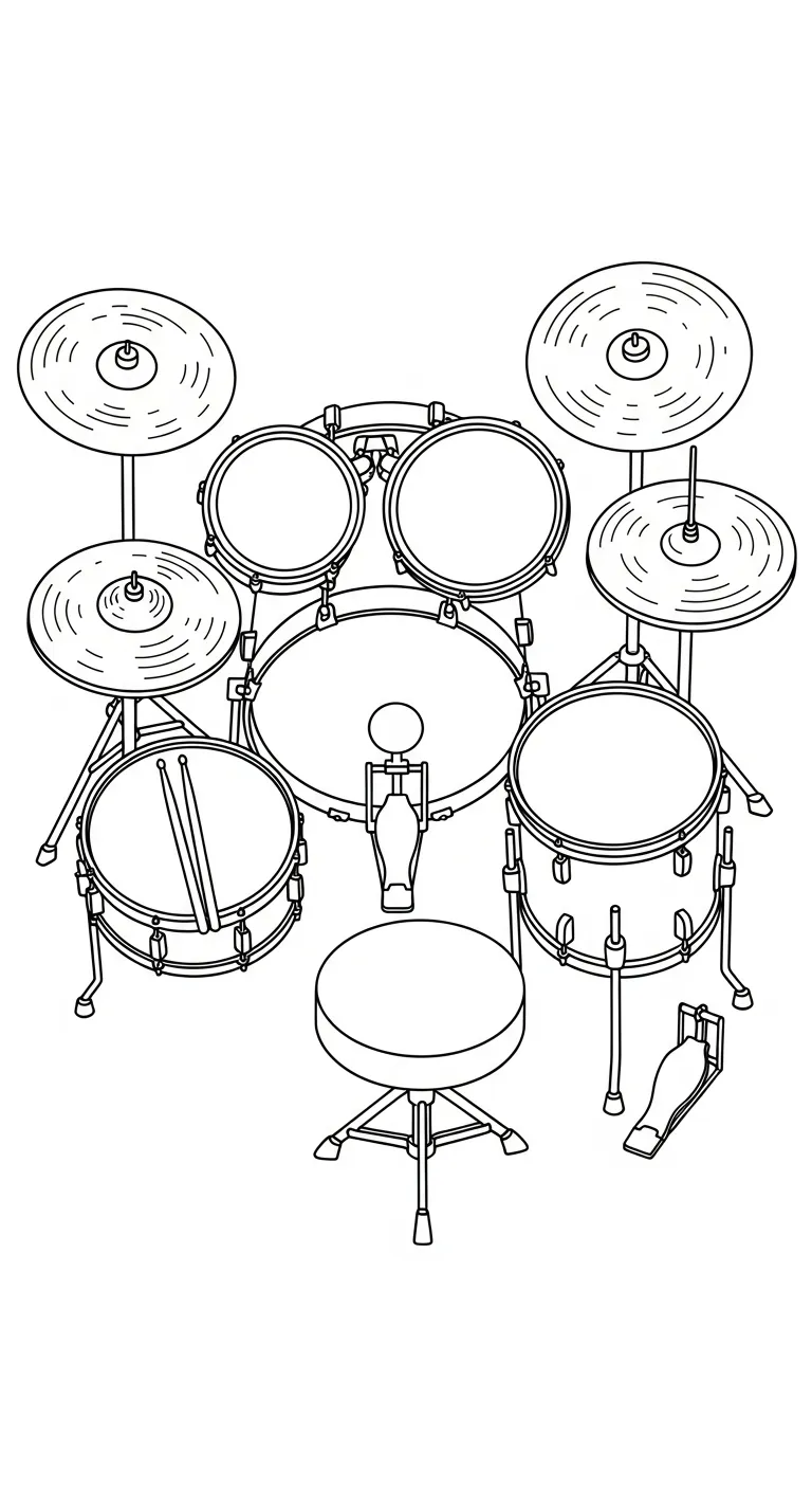coloriage Tambour pour enfant de 7 ans