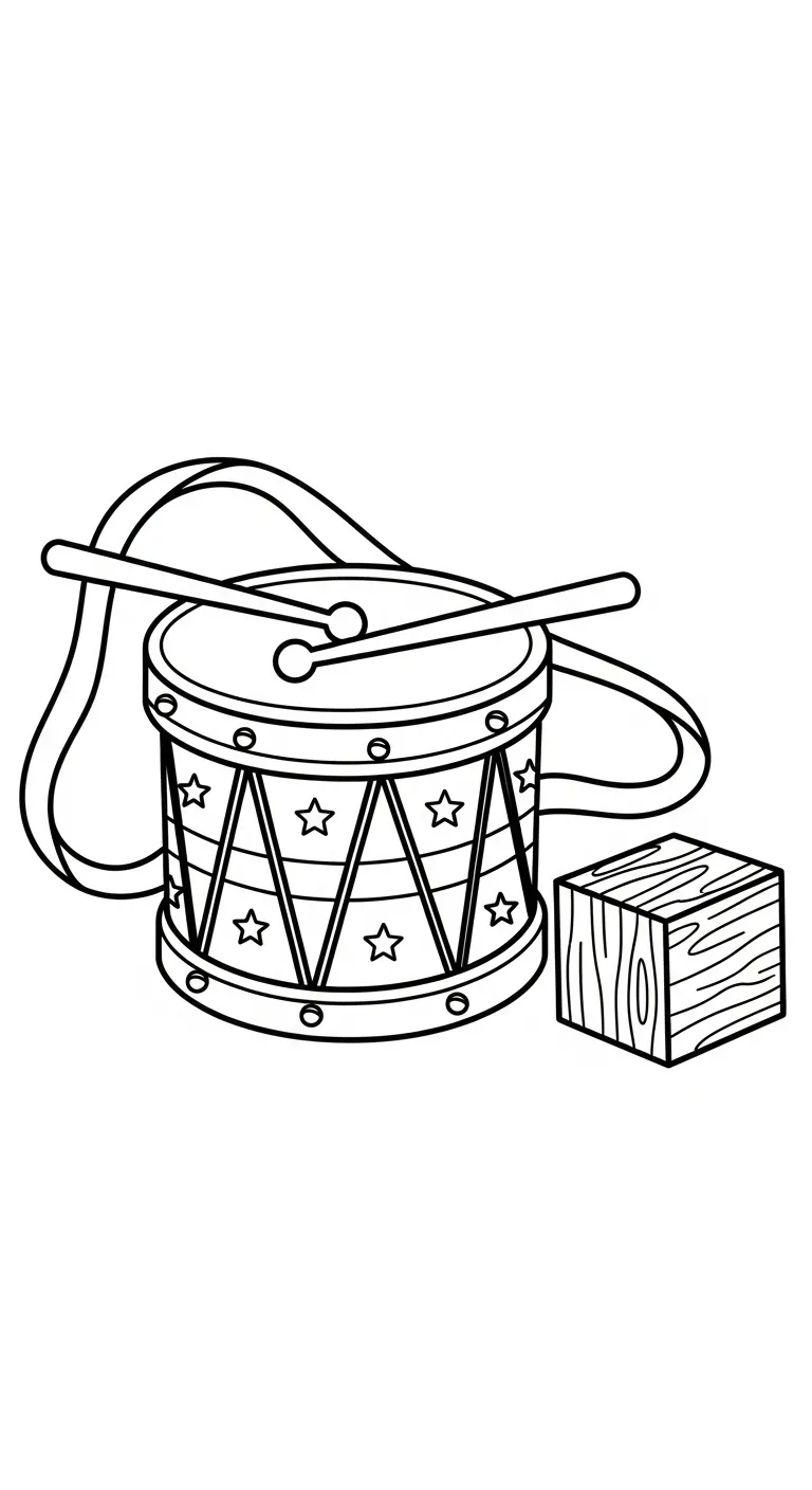 coloriage Tambour pour enfant a imprimer gratuit