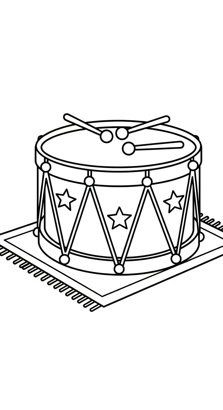 coloriage Tambour pour enfant de 5 ans
