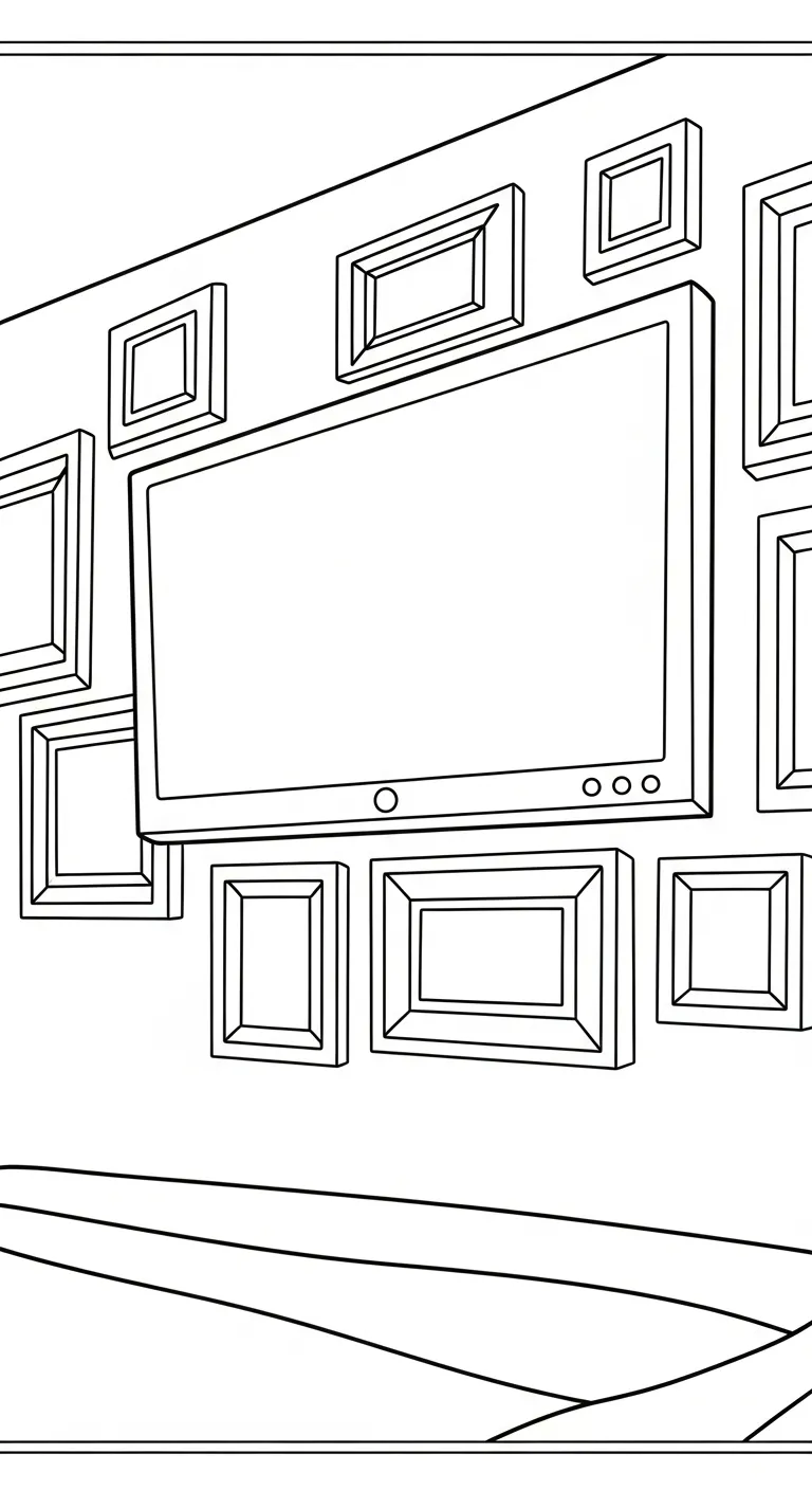 coloriage Télévision pour enfant de 6 ans 1
