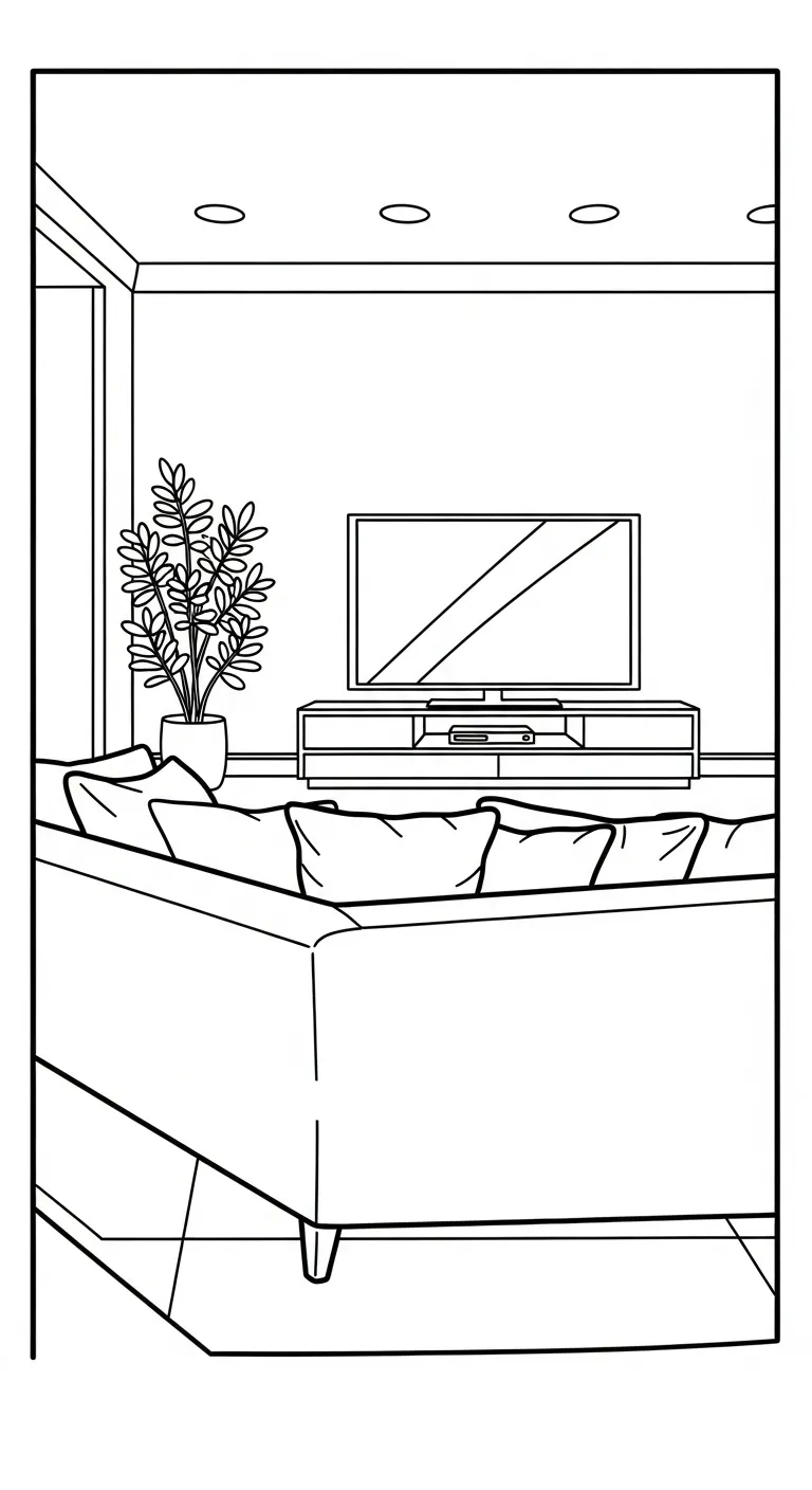 coloriage Télévision pour enfant de 4 ans