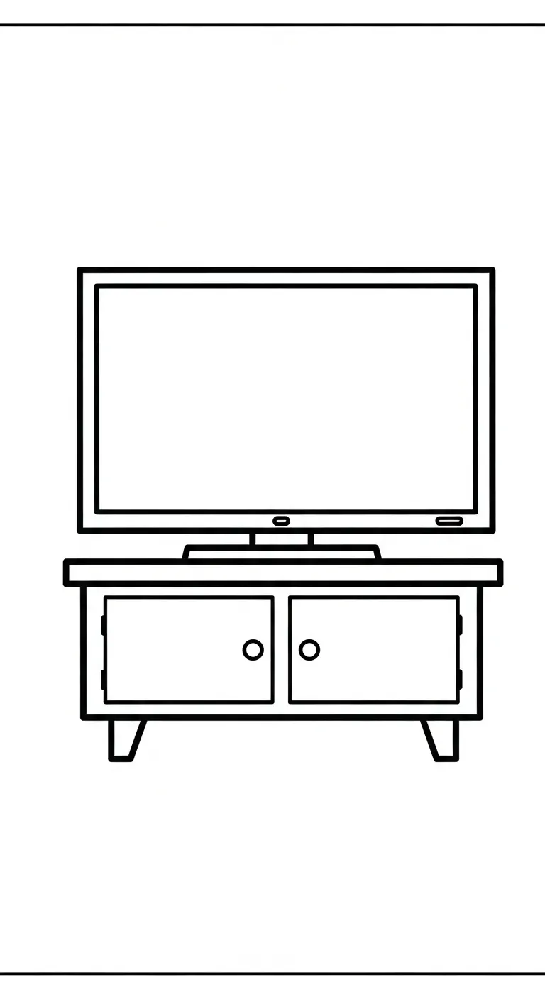 coloriage Télévision a imprimer pour enfant de 4 ans