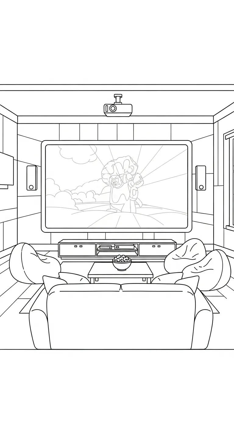 coloriage Télévision à imprimer pour enfant de 3 ans