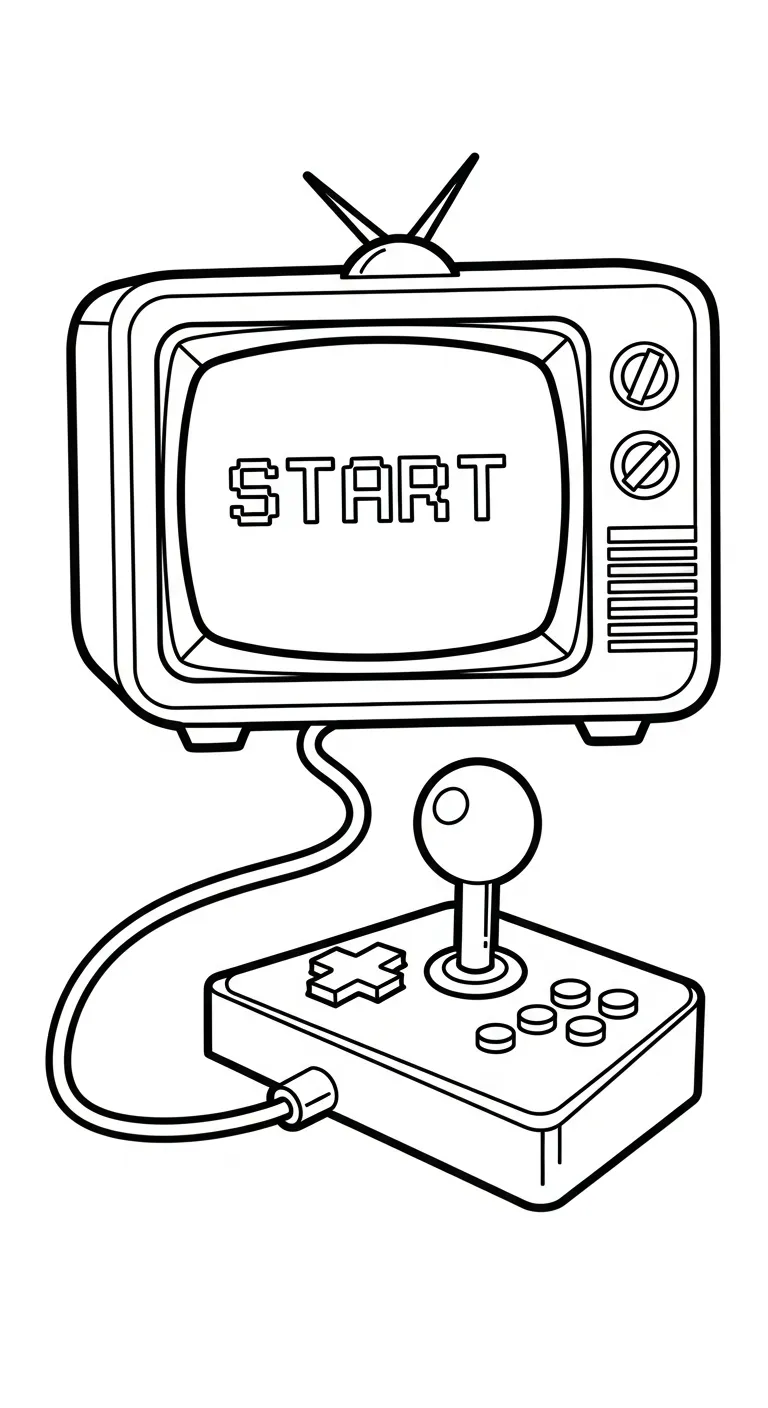 coloriage Télévision a imprimer 1
