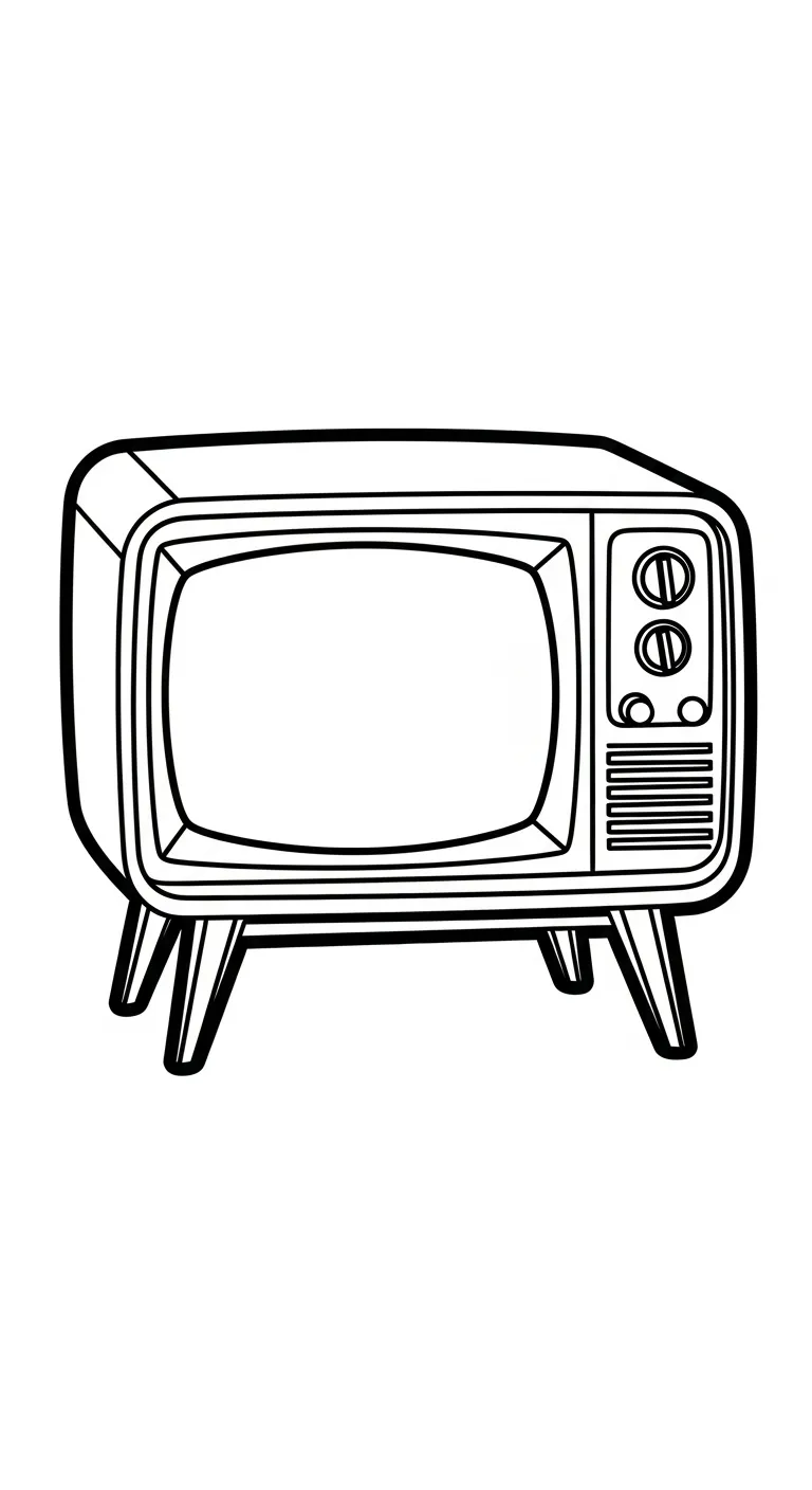 coloriage Télévision pour enfant de 5 ans