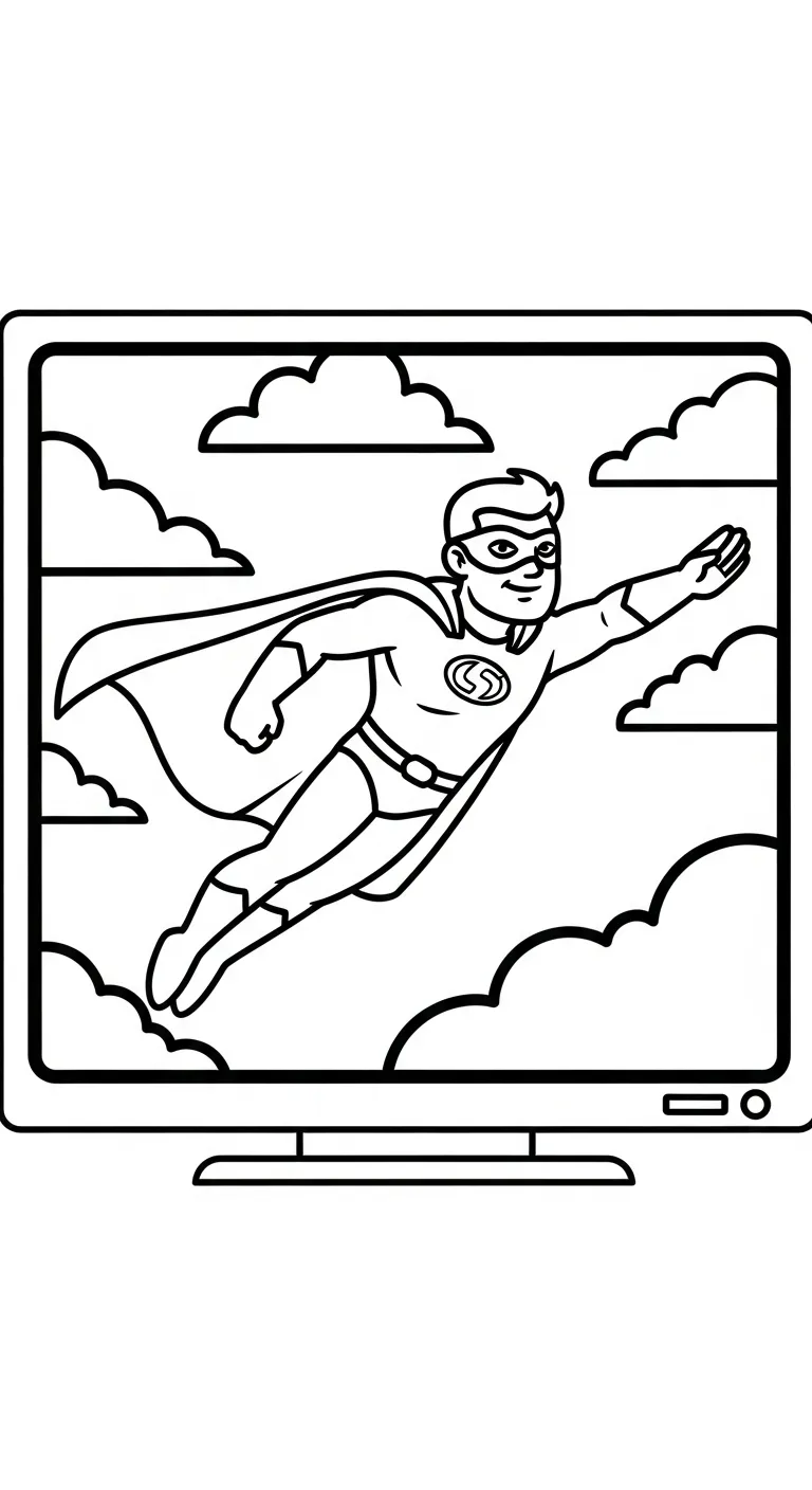 coloriage Télévision pour primaire 1