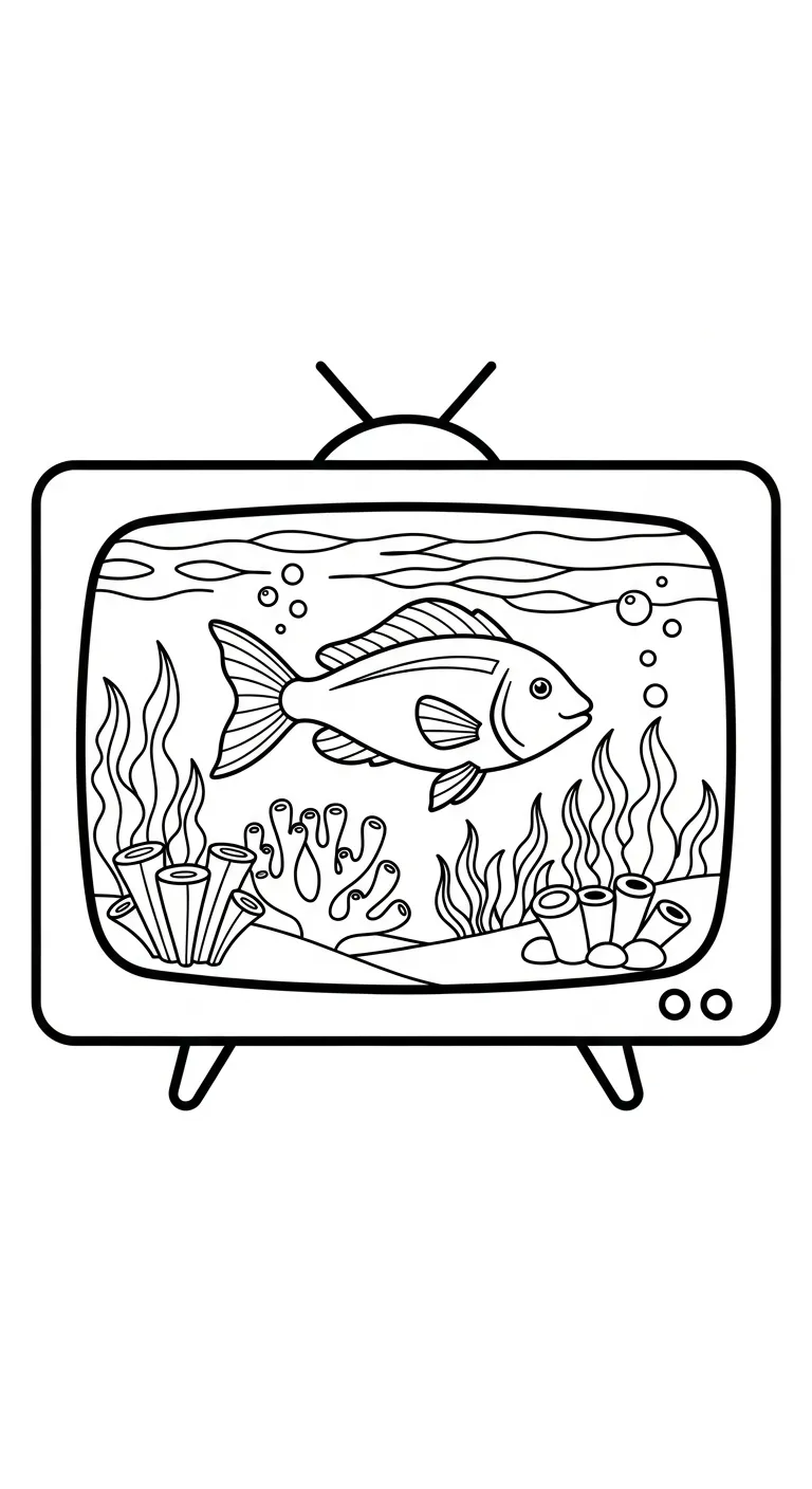 coloriage Télévision et dessin a imprimer 2