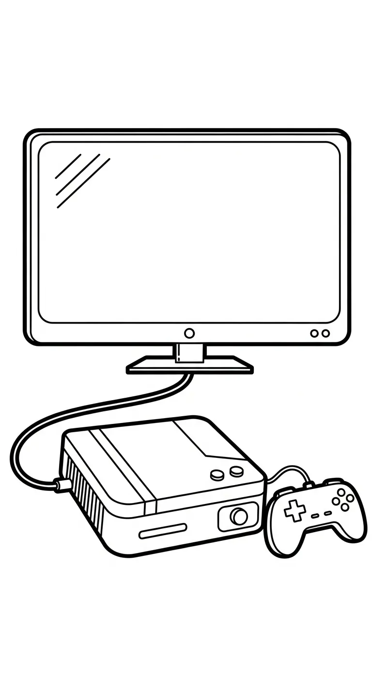 coloriage Télévision a imprimer pour enfant de 4 ans 1