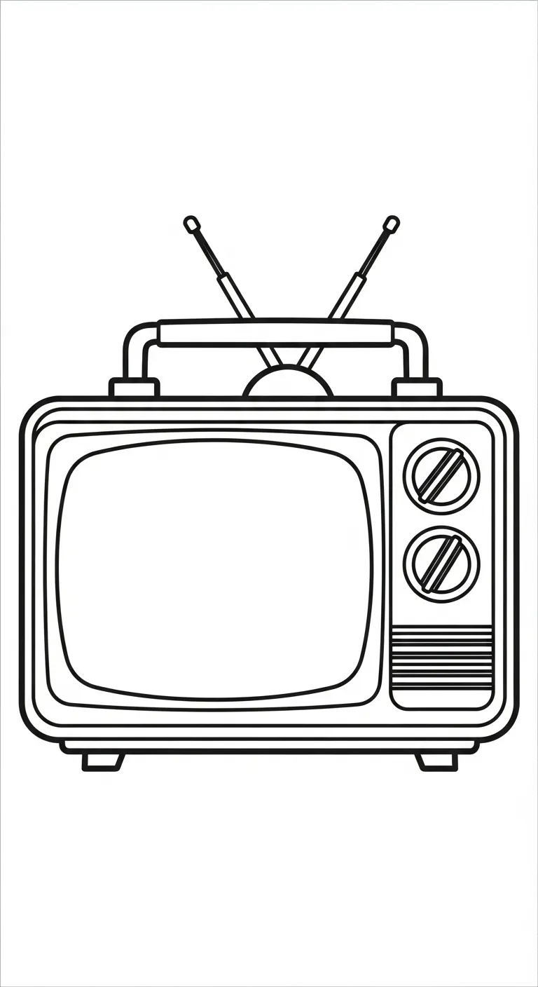 coloriage Télévision pour enfant de 3 ans
