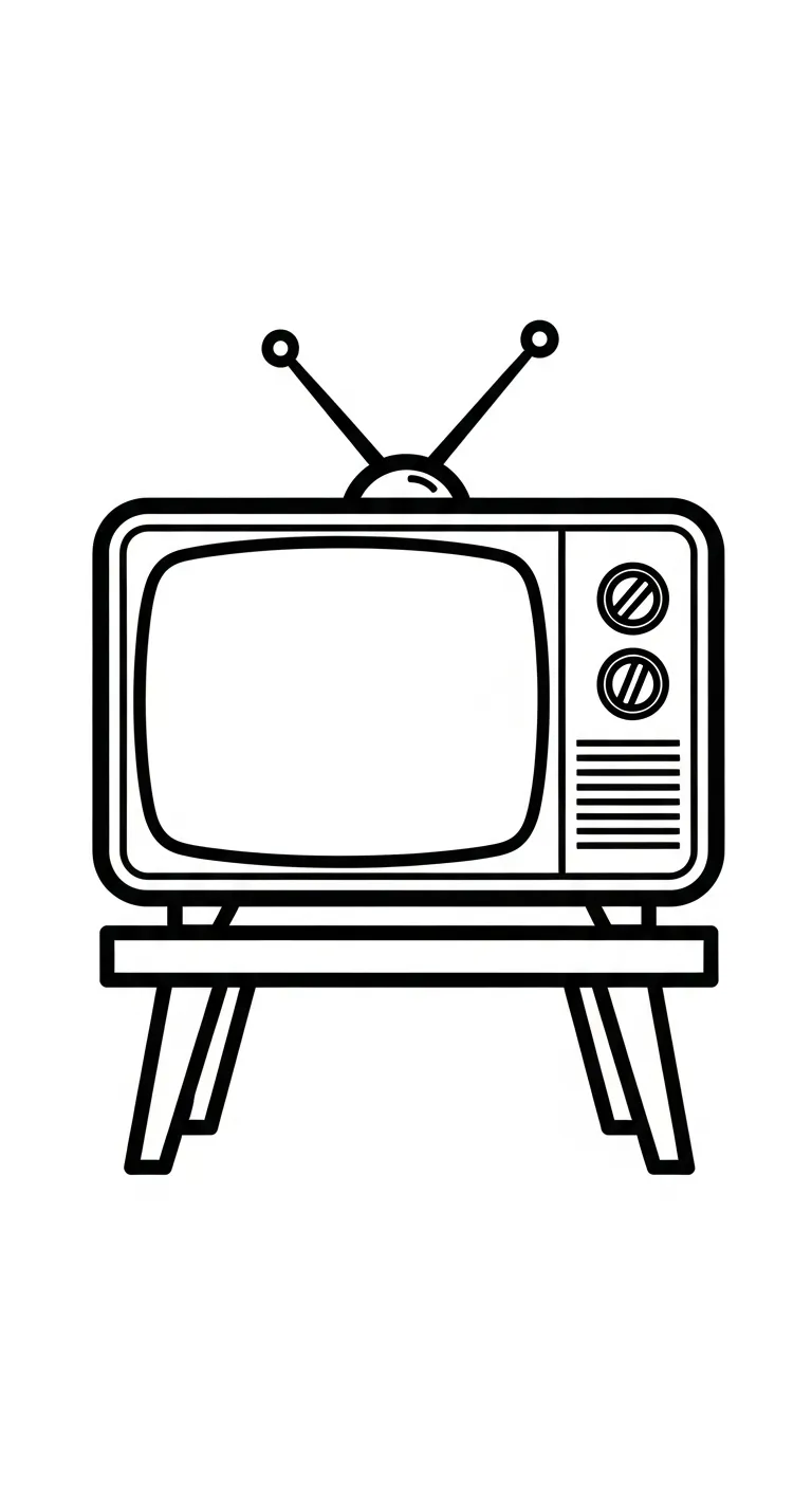 coloriage Télévision à imprimer pdf gratuit 1