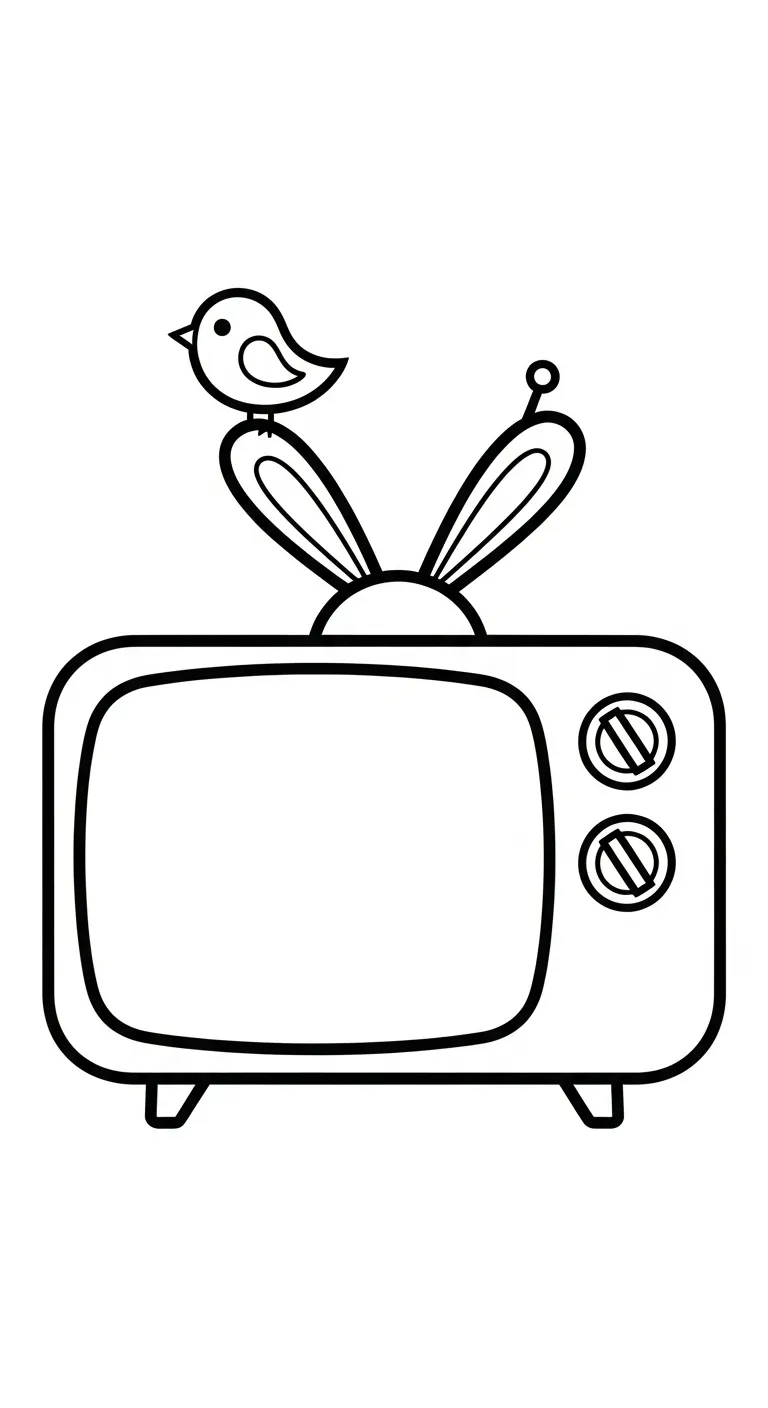 coloriage Télévision pour enfant de 7 ans 1