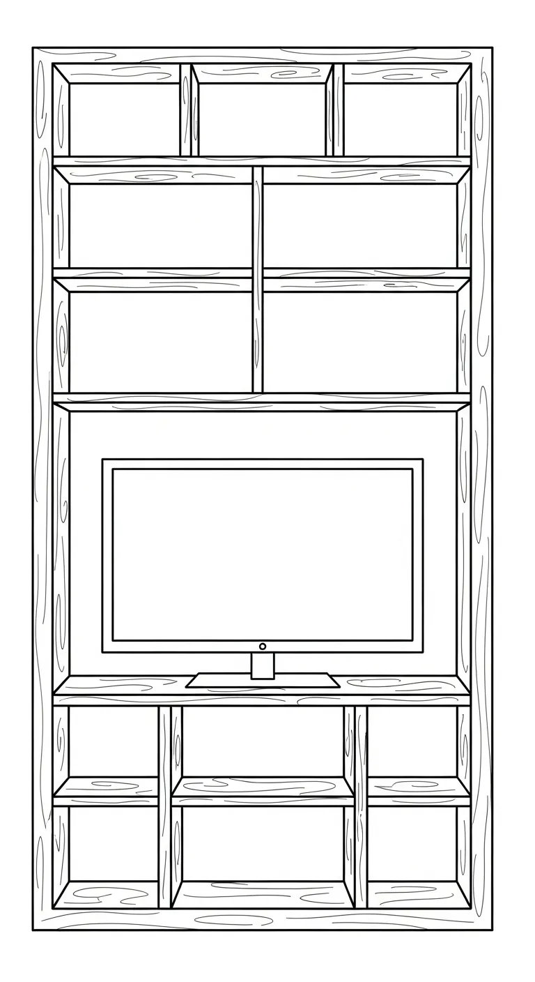 image de coloriage Télévision pour enfant