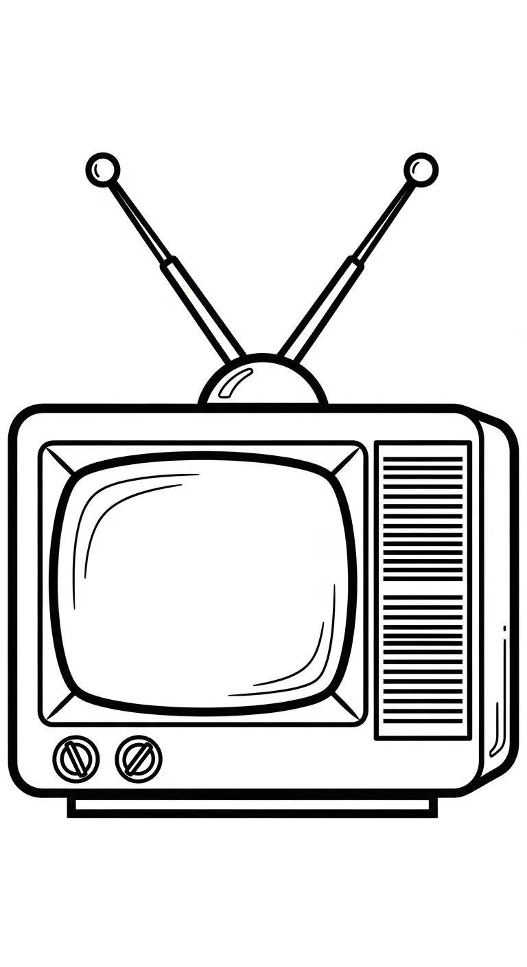 coloriage Télévision à imprimer pour enfant de 4 ans