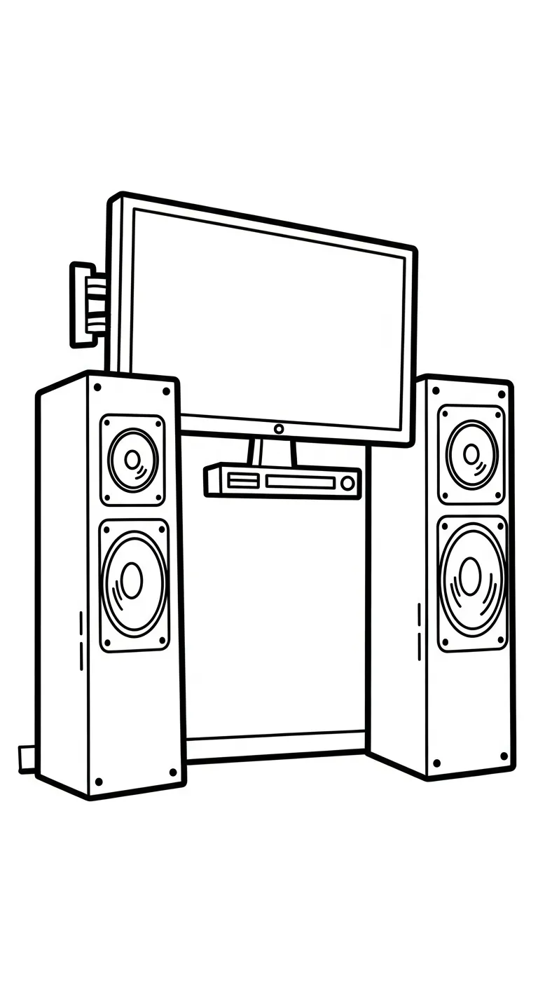 coloriage Télévision à imprimer pour enfants 1