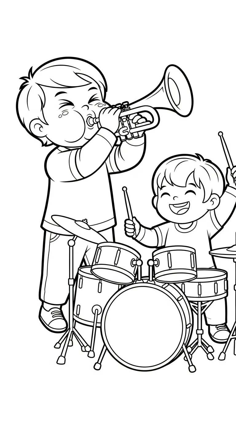 coloriage Trompette pour enfants a imprimer