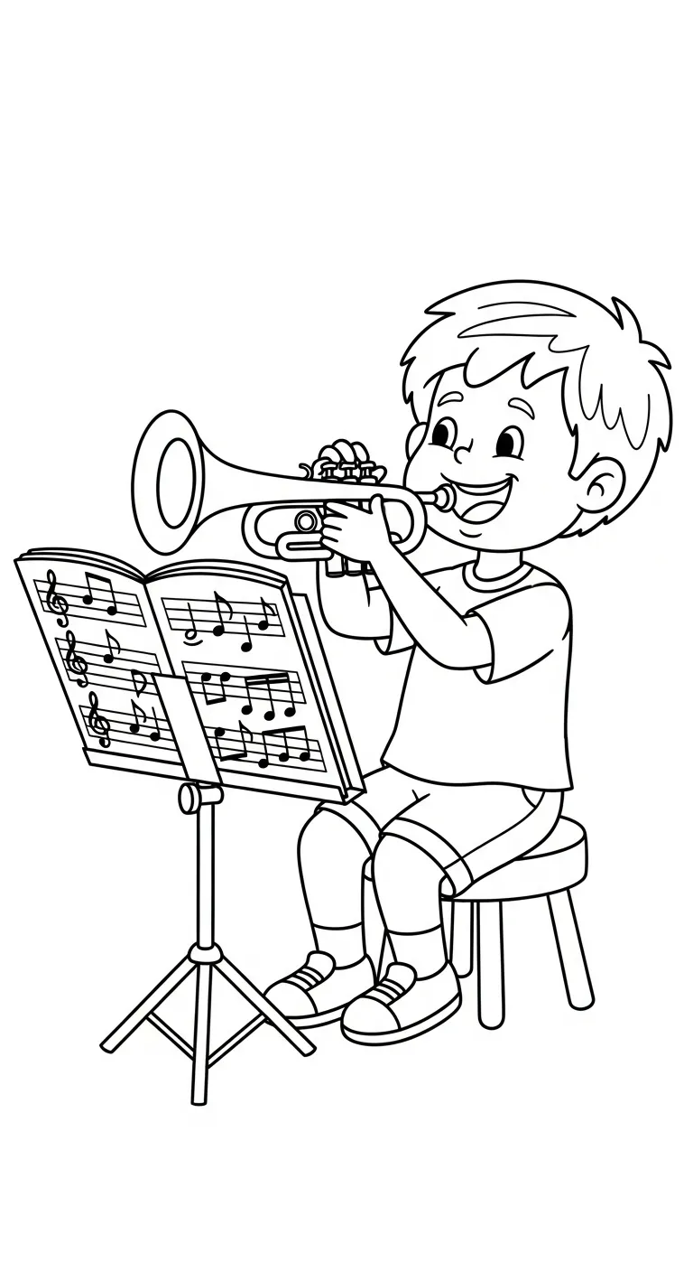 coloriage Trompette gratuit à imprimer