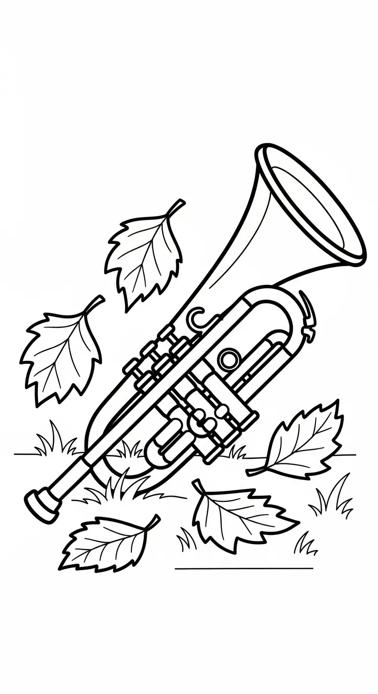 coloriage Trompette a imprimer pour enfant de 4 ans