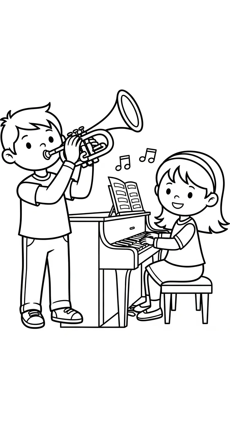 image de coloriage Trompette pour enfant