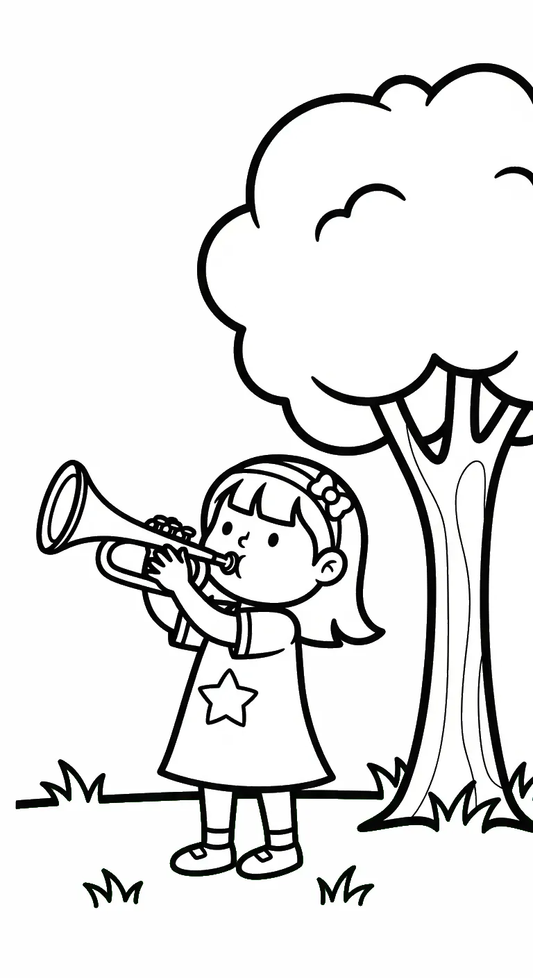 coloriage Trompette gratuit pour enfants