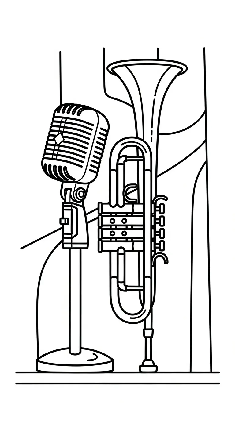 coloriage Trompette et apprentissage 1