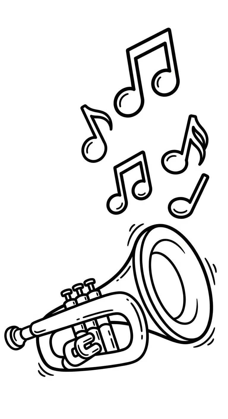 coloriage Trompette pour enfants à imprimer