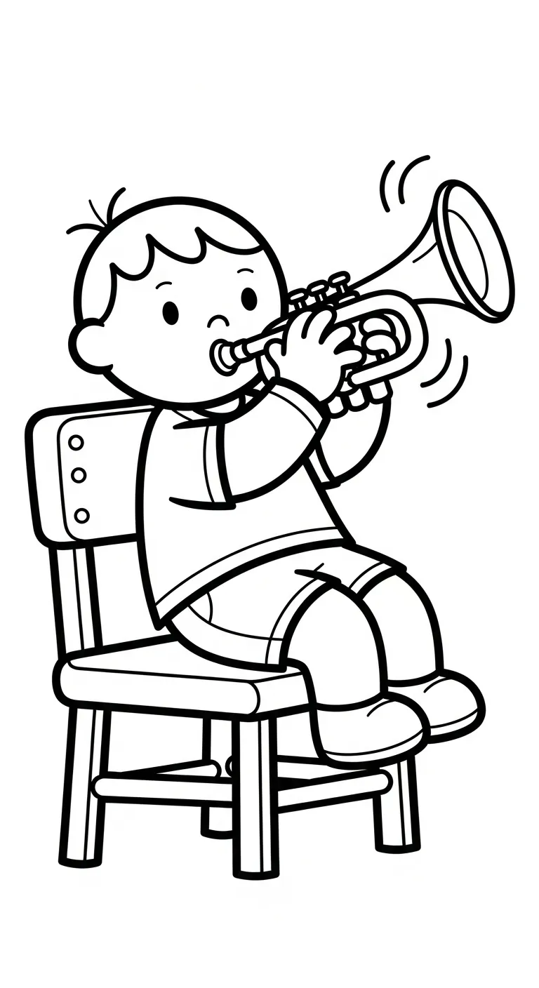 coloriage Trompette d'enfant a imprimer 1