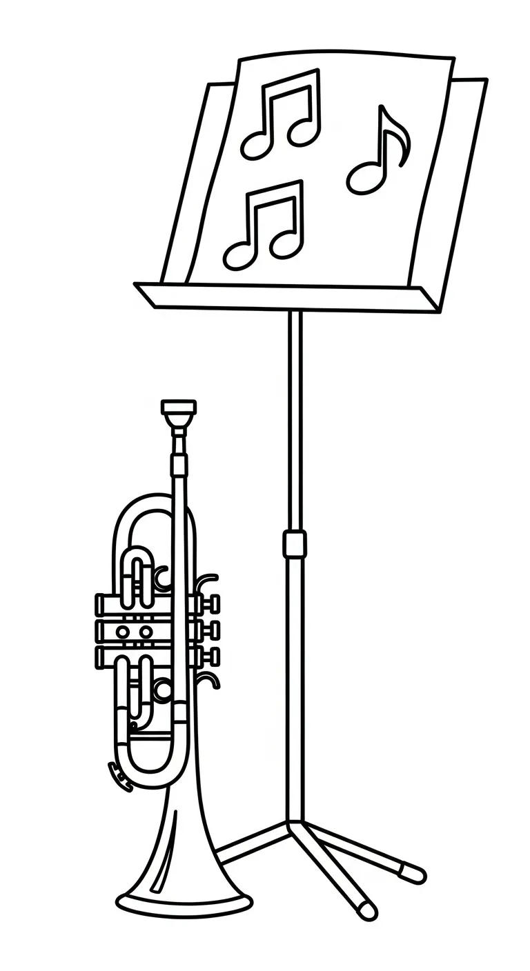 coloriage Trompette de pour enfants