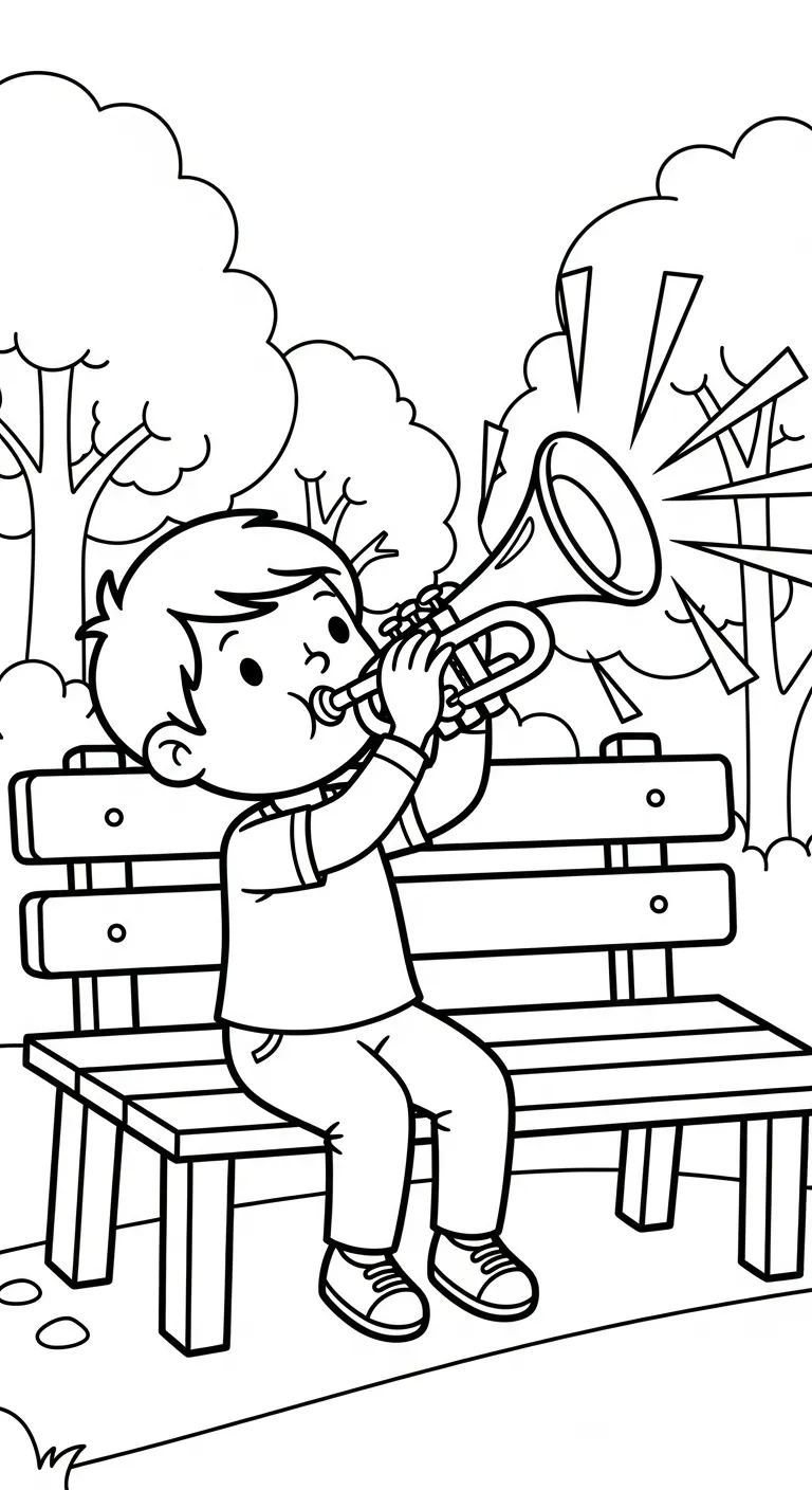 coloriage Trompette à imprimer pour enfant de 12 ans