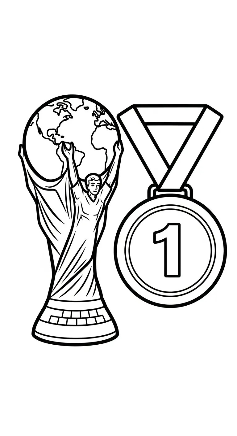 image pour coloriage Trophée enfant