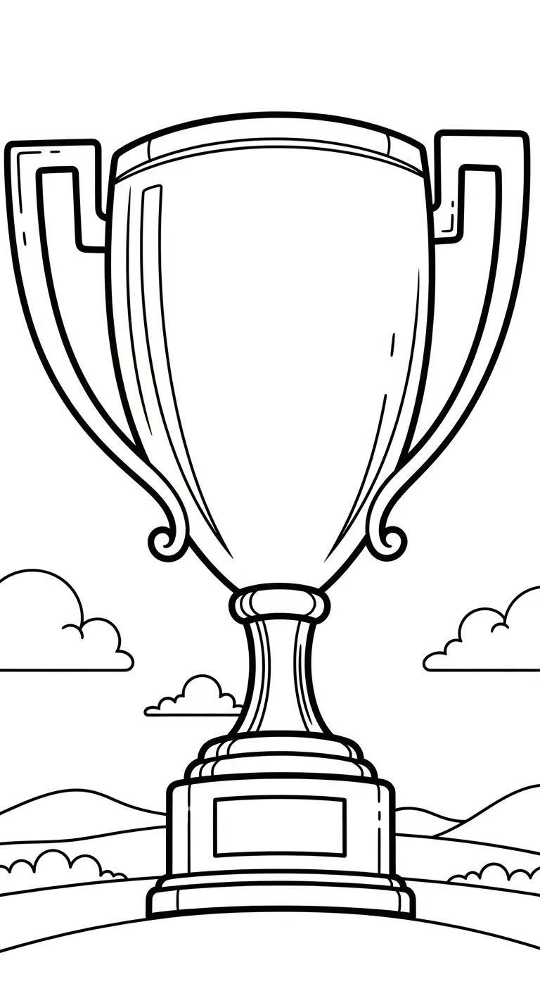 coloriage Trophée à imprimer pour enfant de 4 ans