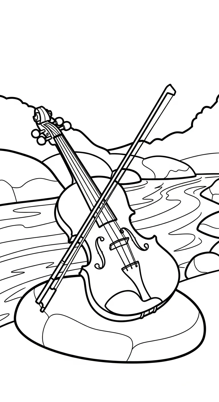 coloriage Violon pour enfants à imprimer