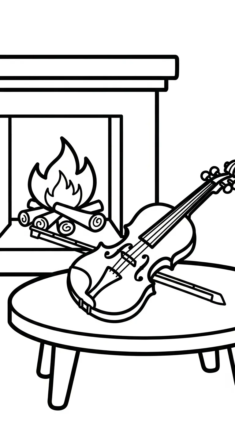 coloriage Violon a imprimer pour enfant de 4 ans