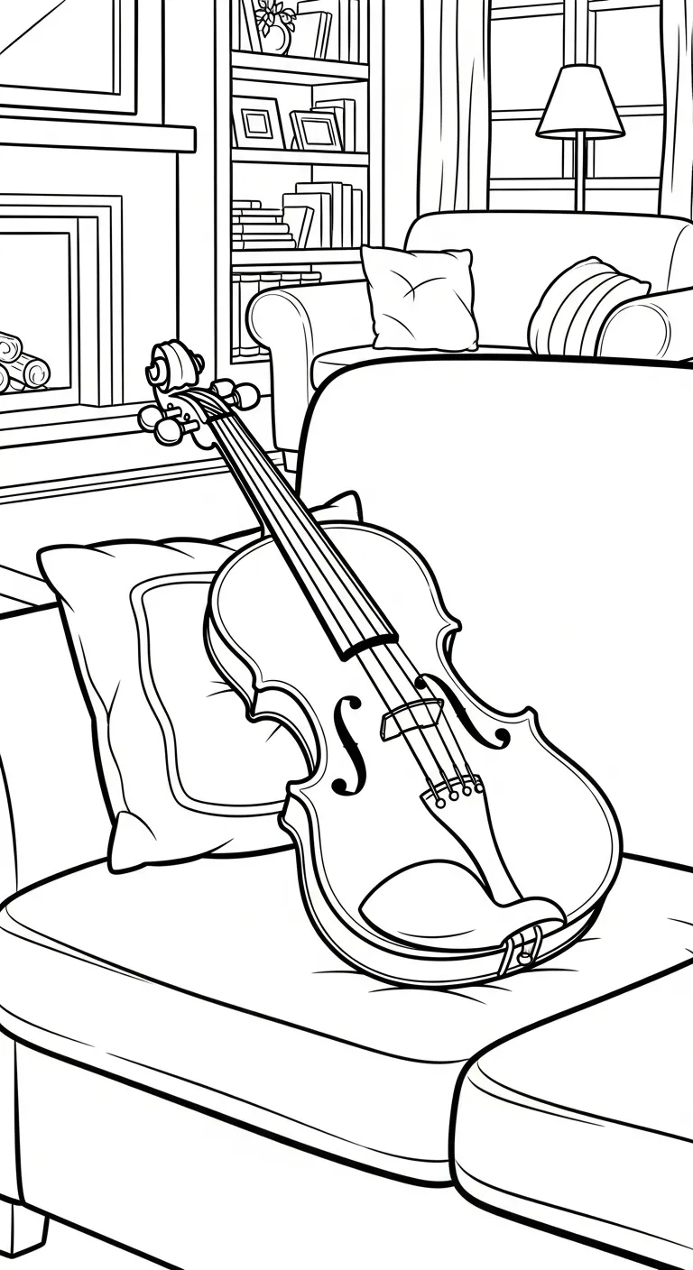 coloriage Violon pour enfants a imprimer gratuit